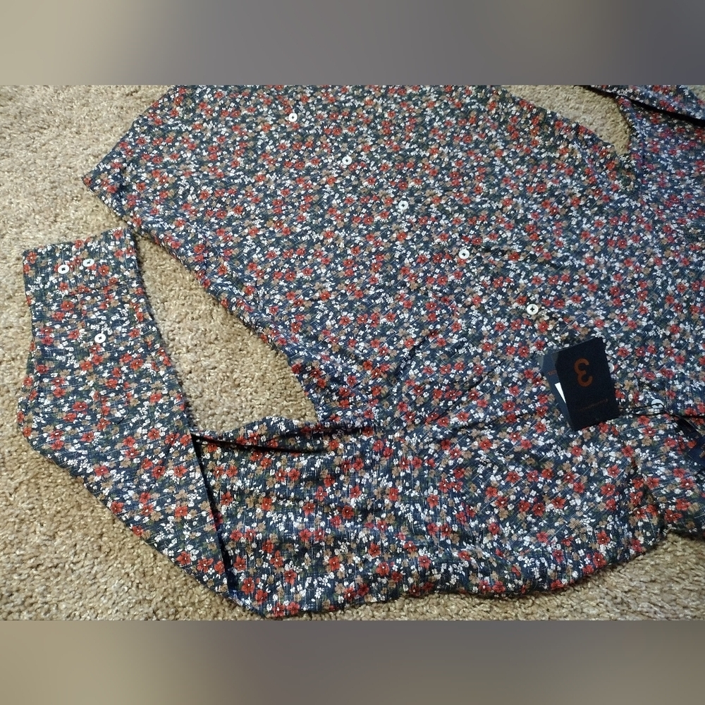 Good Man Brand Floral Long Sleeve Button Down Shirt NWT - Picture 3 of 9